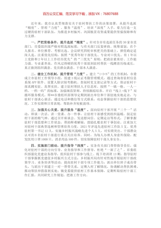 驻村干部队伍建设工作汇报.docx