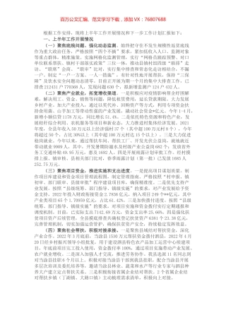 乡村振兴局2022年上半年工作总结和下半年工作计划.docx