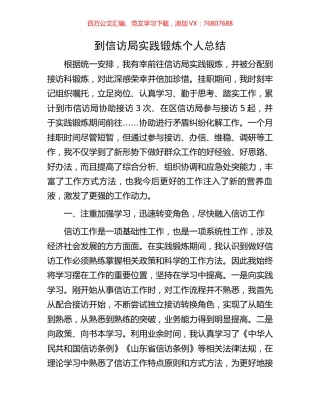 到信访局实践锻炼个人总结.docx