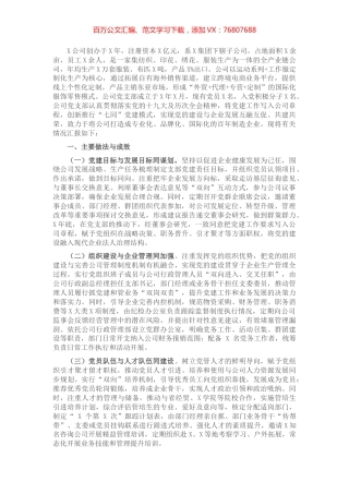 公司党建工作开展情况汇报.docx