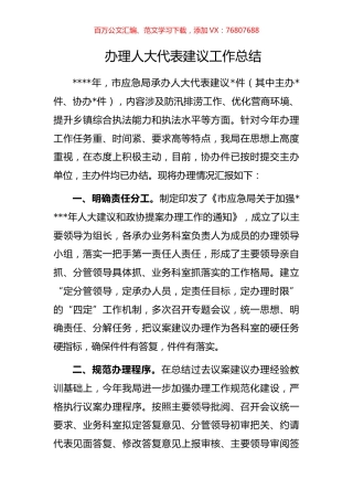 办理人大代表建议工作总结.docx