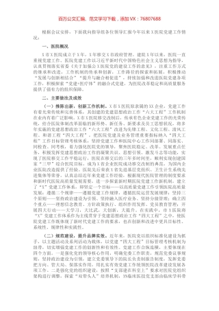 X医院党建工作迎检汇报.docx