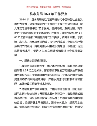 县水务局2024年工作要点.docx