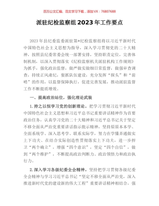 派驻纪检监察组2023年工作要点.docx