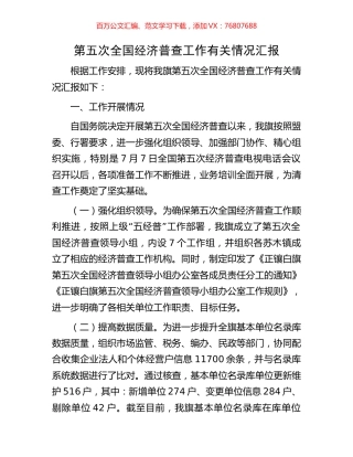 第五次全国经济普查工作有关情况汇报.docx