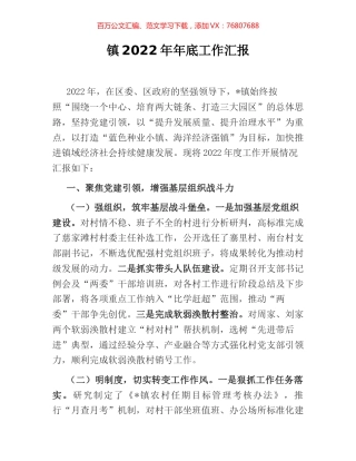 镇2022年年底工作汇报.docx