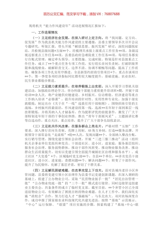 关于开展“能力作风建设年”活动工作的汇报.docx