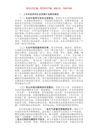 生态环境分局上半年重点落实情况汇报.docx