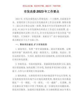 市发改委2023年工作要点.docx