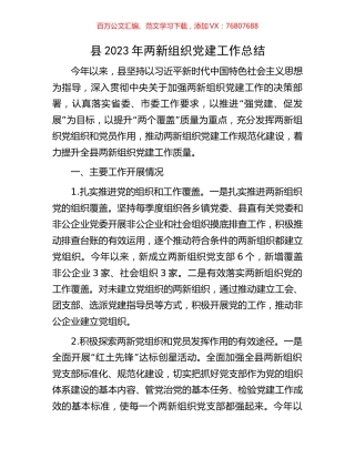 县2023年两新组织党建工作总结.docx