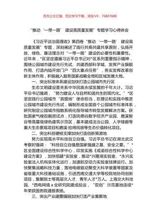 “推动‘一带一路’ 建设高质量发展”专题学习心得体会.docx