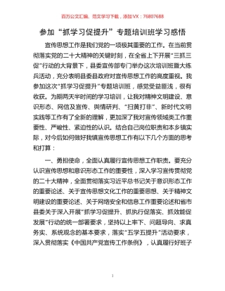 参加“抓学习促提升”专题培训班学习感悟.docx