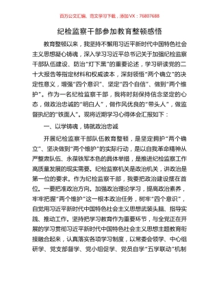 纪检监察干部参加教育整顿感悟.docx