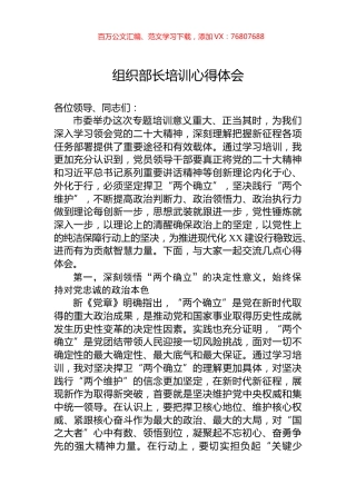 组织部长培训心得体会.docx