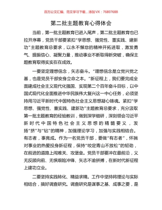 第二批主题教育心得体会.docx