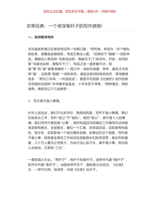 非常经典：一个资深笔杆子的写作感悟-.docx