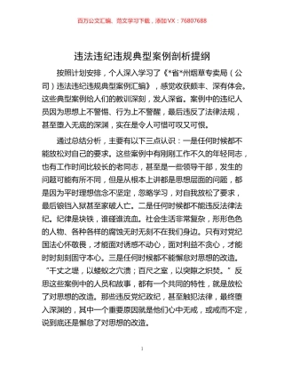 -违法违纪违规典型案例剖析提纲.docx