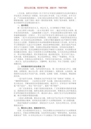 党小组组织生活会情况的报告​​​​​.docx