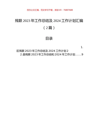 残联2023年工作总结及2024工作计划汇编（2篇）.docx