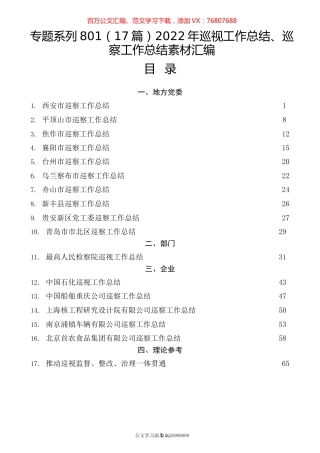 2022年巡视工作总结、巡察工作总结汇编.docx