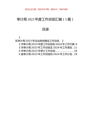 审计局2023年度工作总结汇编.docx