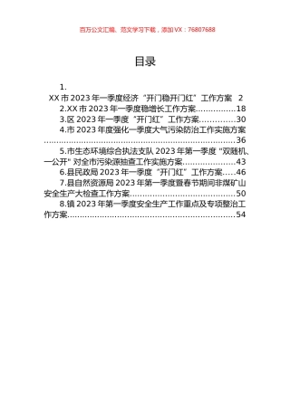 2023年一季度的工作方案汇编.docx