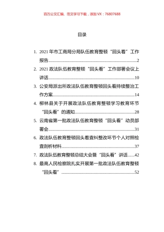 政法队伍教育整顿“回头看”材料汇编.docx