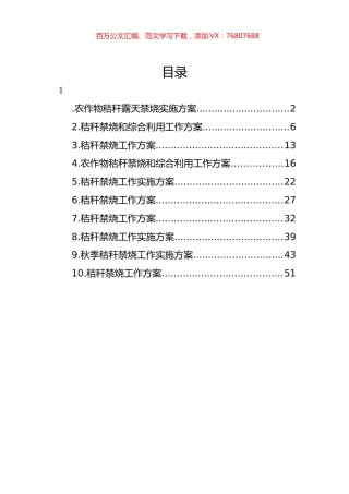 秸秆禁烧工作实施方案汇编（10篇） (2).docx