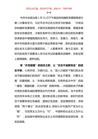 学习2023在中共中央政治局第二次集体学习时重要讲话精神心得体会研讨发言汇编.docx