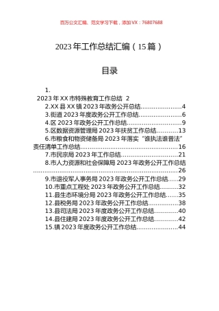 2023年工作总结汇编（15篇）.docx