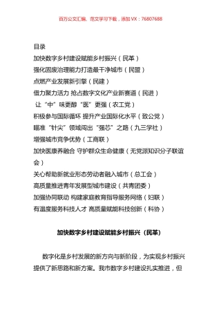 民主党派和群团组织在政协会议大会发言汇编（13篇）.docx