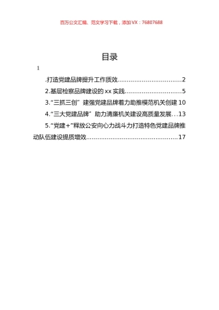 支部党建品牌建设典型案例交流材料汇编.docx