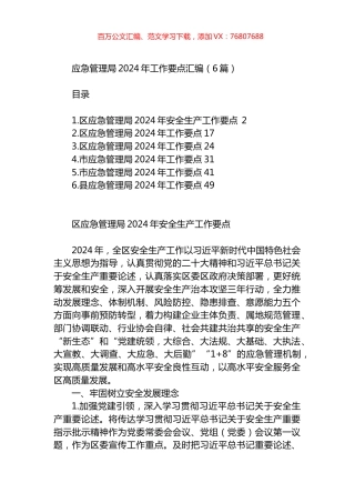 应急管理局2024年工作要点汇编.docx