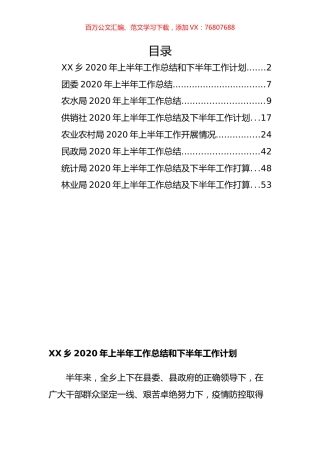 2020年上半年工作总结及下半年工作计划8篇.docx