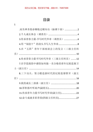 在2022年市纪委监委年轻干部座谈会上的发言汇编（12篇）.docx