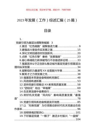 2023年发展（工作）综述汇编（25篇） (2).docx
