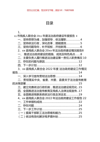 残疾人联合会法治政府建设情况报告汇编（10篇）.docx