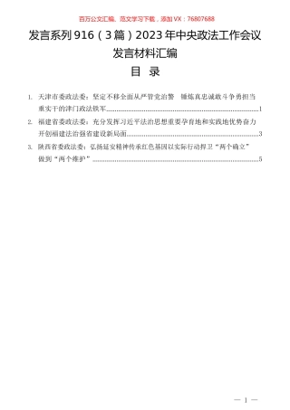 （3篇）2023年中央政法工作会议发言材料汇编.docx