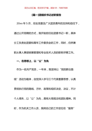 团组织书记述职报告汇编.docx