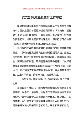 党支部完成主题教育工作总结.docx