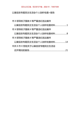 以案促改专题民主生活会个人剖析检查及报告汇编.docx