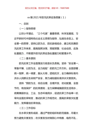 乡镇街道防汛抗旱应急预案汇编.docx