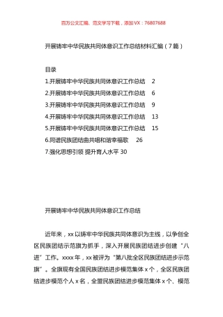 开展铸牢中华民族共同体意识工作总结材料汇编.docx