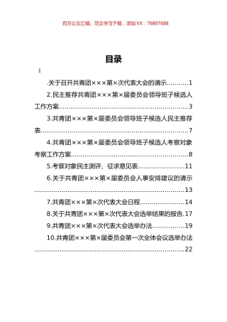 基层团委换届选举工作资料汇编（10篇）.docx