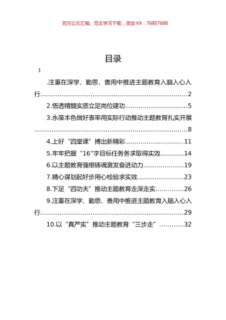 学习贯彻党内主题教育研讨发言材料汇编（10篇） (2).docx