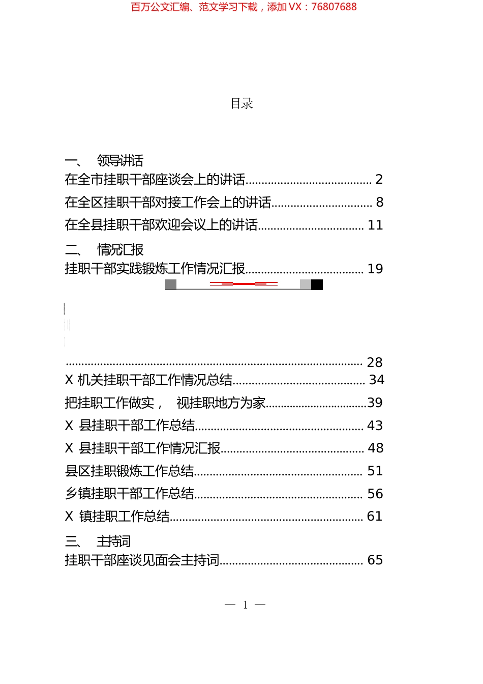 挂职干部会议讲话、工作总结和心得体会等汇编（13篇）.docx_第1页