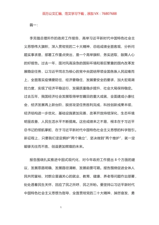 在审议2023年政府工作报告的发言汇编（13篇）.docx