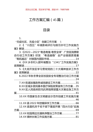 各类工作方案汇编（45篇）.docx