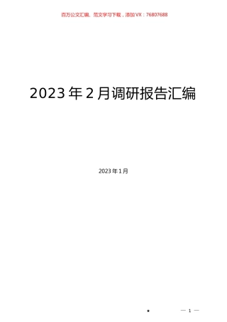 2023年2月调研报告汇编.docx