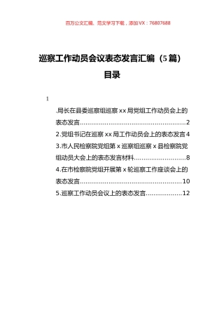 2021年巡察工作动员会议表态发言汇编（5篇）.docx